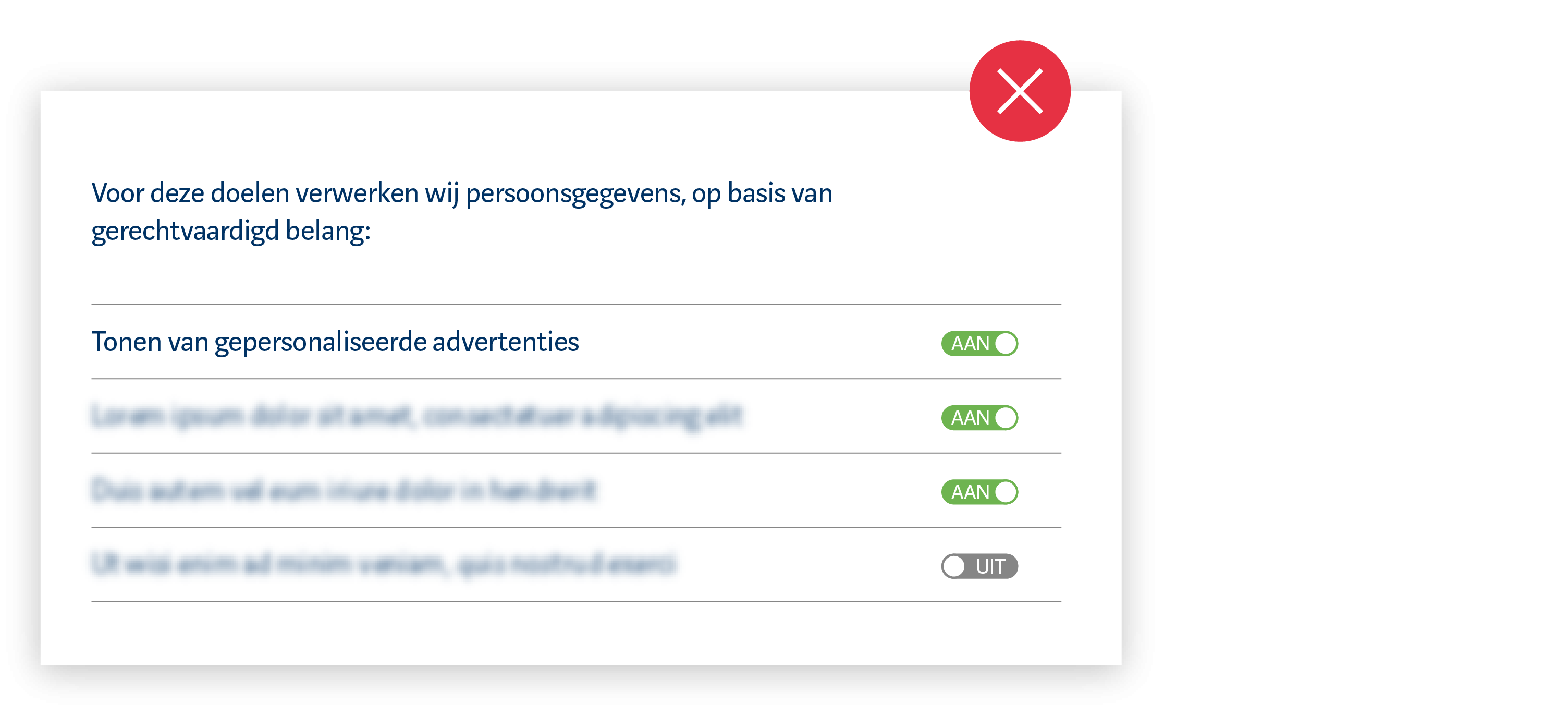 Fout voorbeeld: verwar toestemming niet met gerechtvaardigd belang
