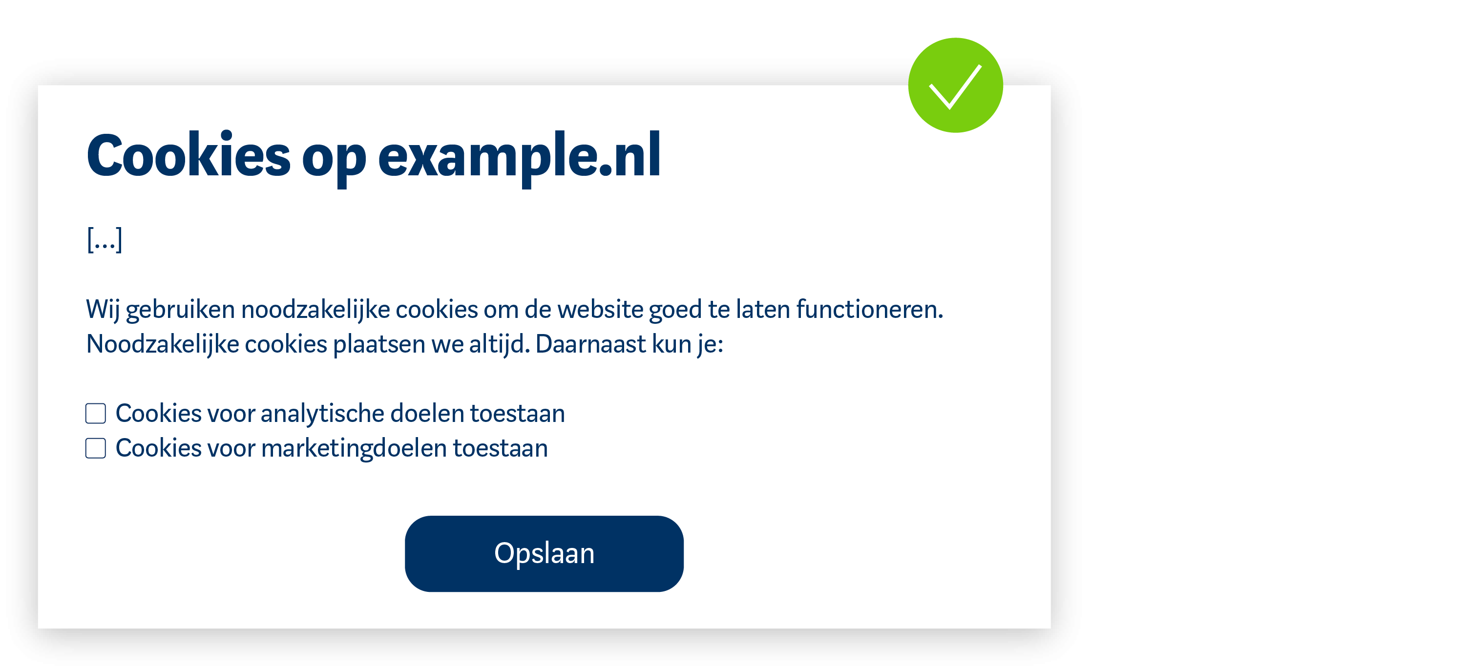 Goed voorbeeld: zet vinkjes niet automatisch aan